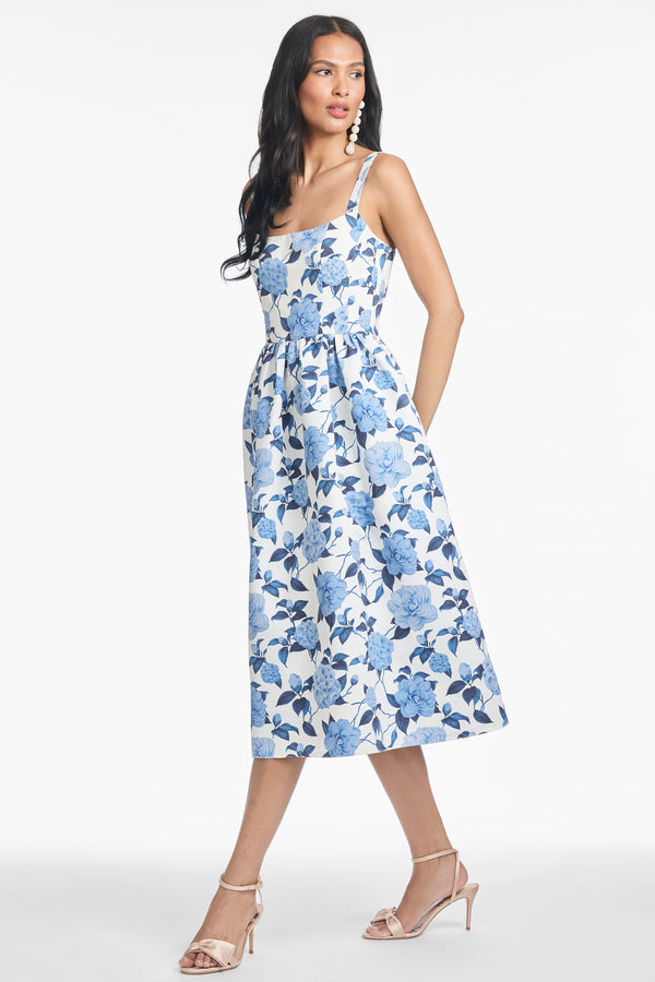 sachin & babi OLENA DRESS - DELFT BLUE BEGONIA
