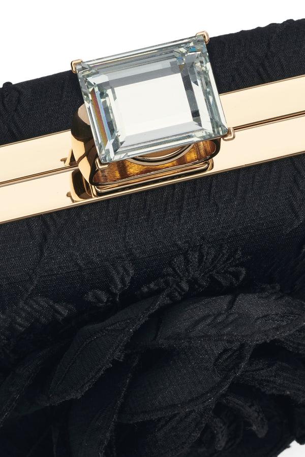 Sachin & Babi ON THE ROCKS WITH ROSE CLUTCH - BLACK