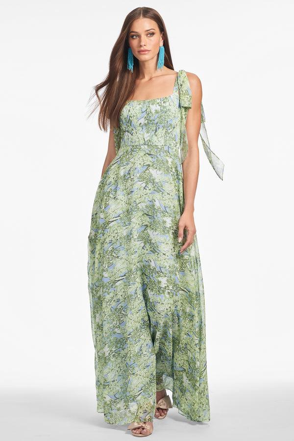 sachin & babi PEARL GOWN - PERIDOT BOUQUET