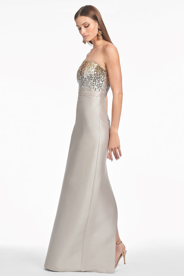 Sachin & Babi PHAEDRA GOWN - PEWTER