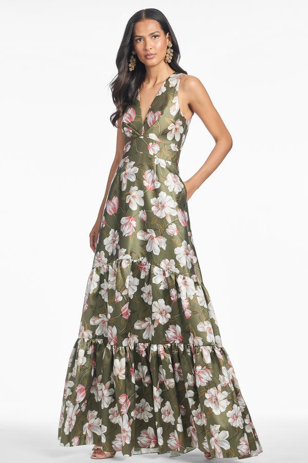 Sachin & Babi Rori Gown - Moss Magnolia