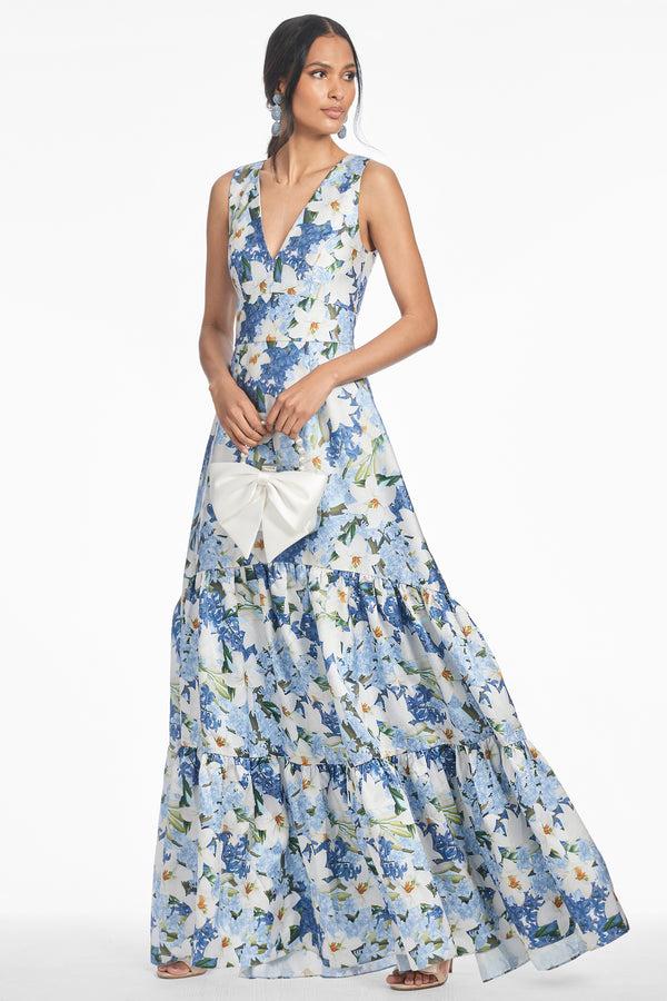 Sachin & Babi RORI GOWN - SKY BLUE STAR LILLIES