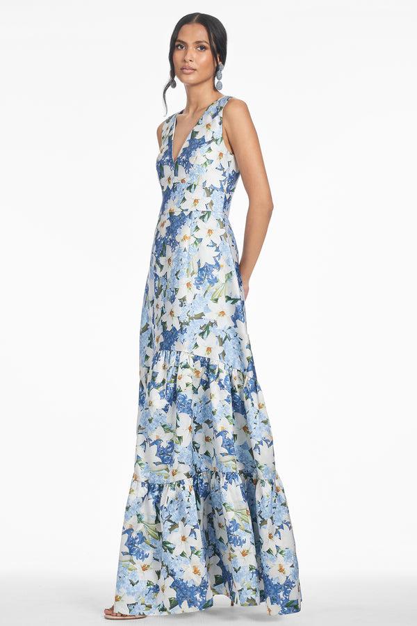 Sachin & Babi RORI GOWN - SKY BLUE STAR LILLIES
