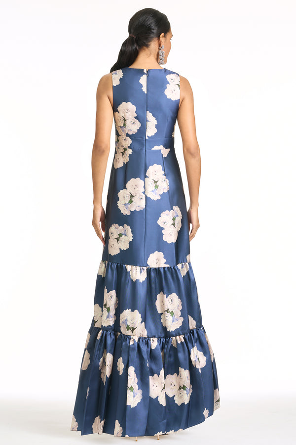 Sachin & Babi RORI GOWN - STEEL BLUE CORSAGE