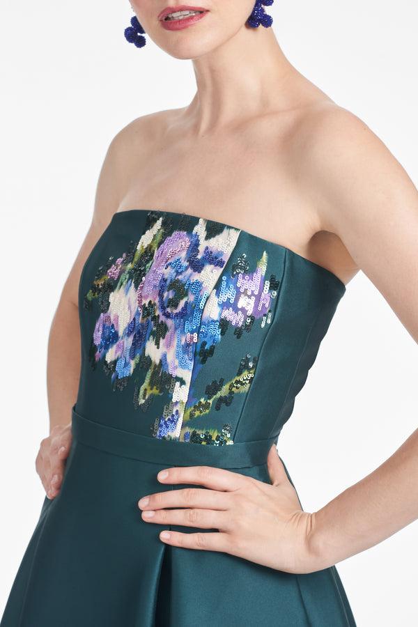 Sachin & Babi Shay Dress - Forest Green Placement Ikat