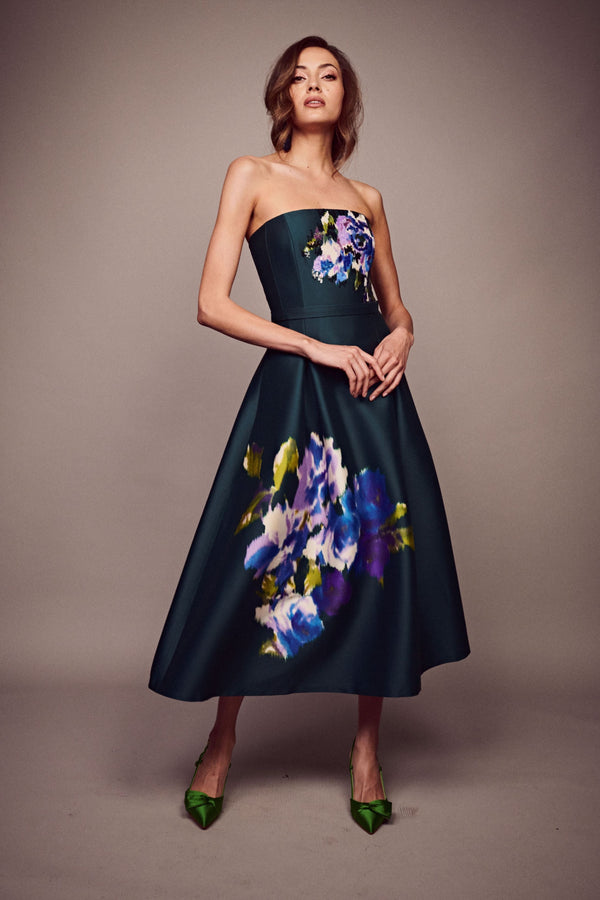 sachin & babi Shay Dress - Forest Green Placement Ikat