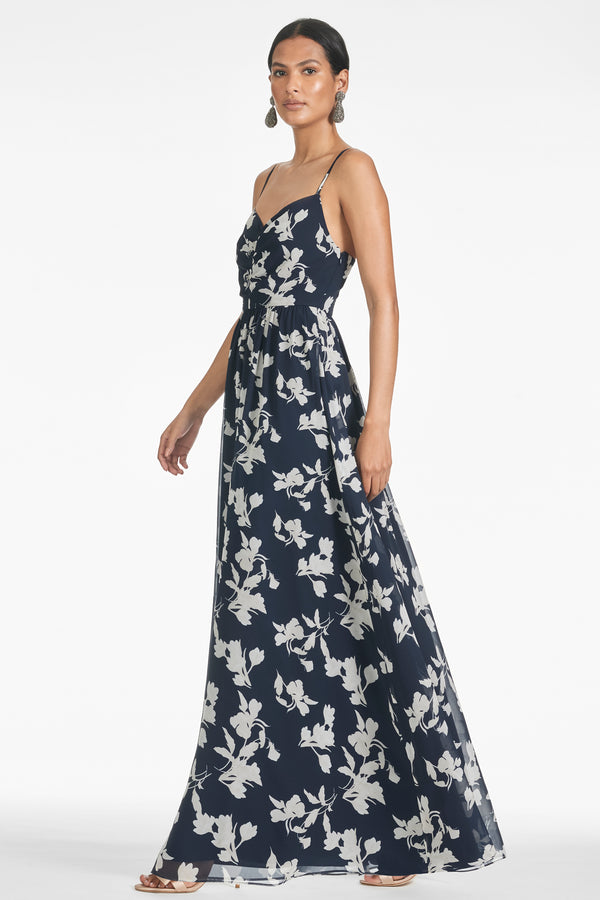 Sachin & Babi Sienna Gown - Navy Venetia Petal