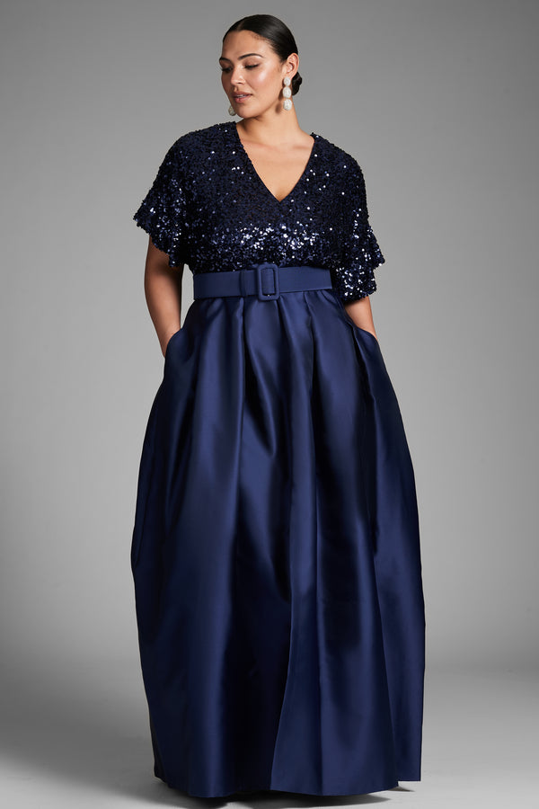 Sachin & Babi Simone Gown - Night Sky