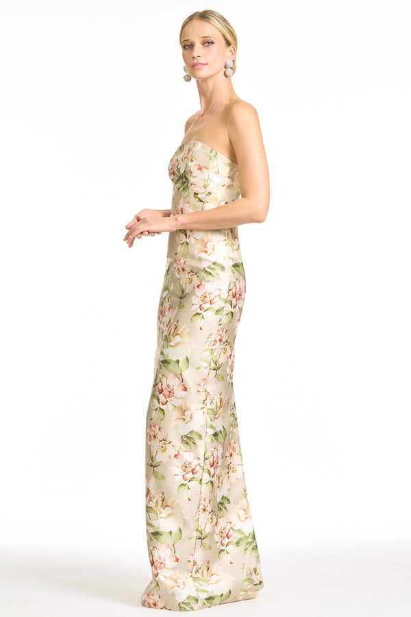 Sachin & Babi SOPHIA GOWN - PEWTER CAMELLIA