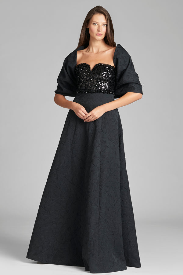 Sachin & Babi THE HUG SHAWL - BLACK JACQUARD CLOQUE