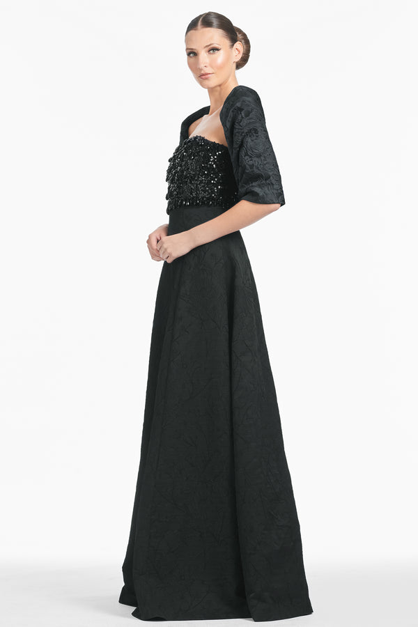 Sachin & Babi THE HUG SHAWL - BLACK JACQUARD CLOQUE