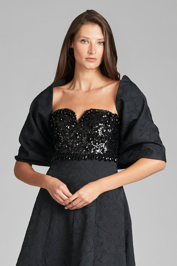 sachin & babi THE HUG SHAWL - BLACK JACQUARD CLOQUE