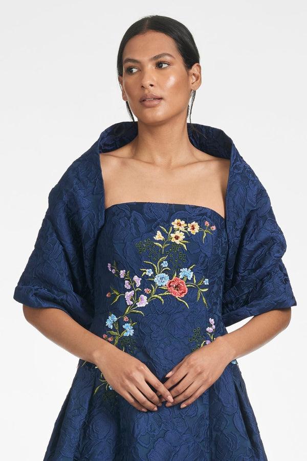 sachin & babi THE HUG SHAWL - MIDNIGHT JACQUARD CLOQUE