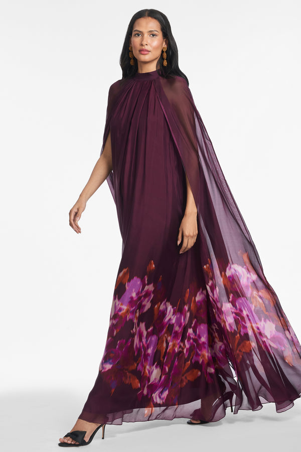 Sachin & Babi Tiana Gown - Mixed Berry Ikat Border