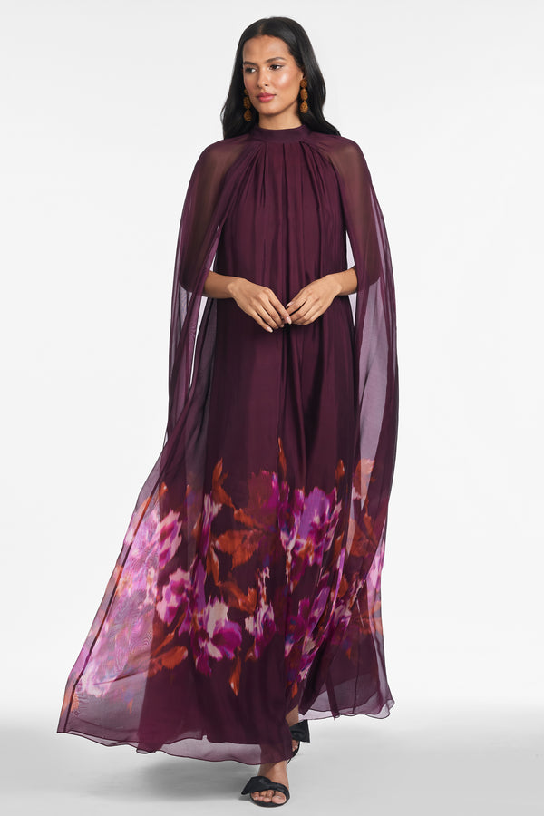Sachin & Babi Tiana Gown - Mixed Berry Ikat Border
