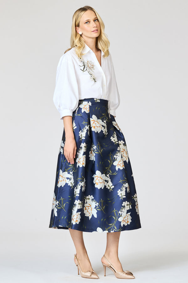 Sachin & Babi TIPPY SKIRT - NAVY NARCISSUS