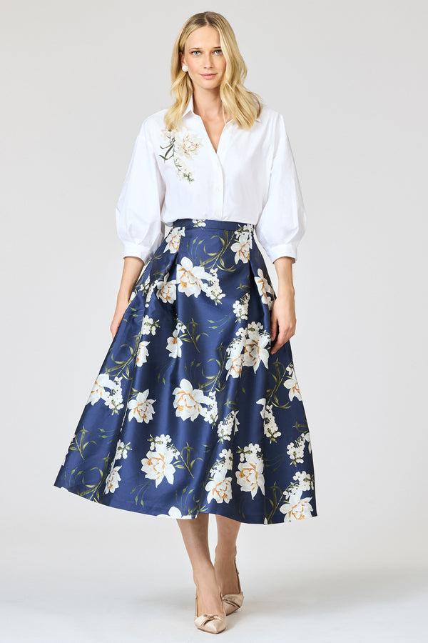 Sachin & Babi TIPPY SKIRT - NAVY NARCISSUS