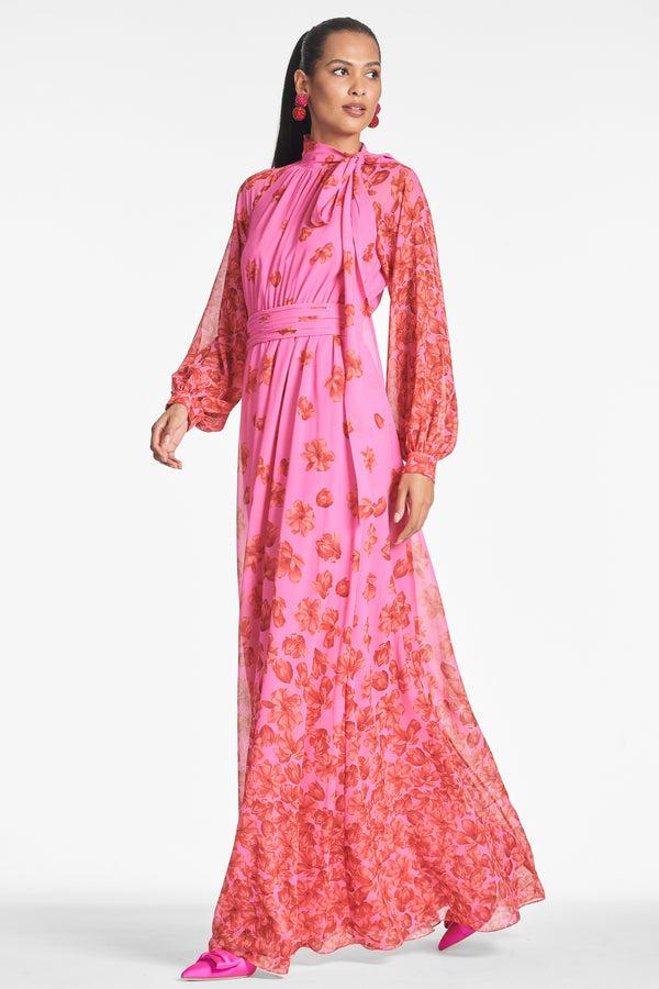 Sachin & Babi Vera Gown - Rose/Vermillion