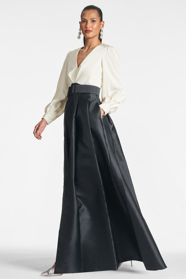 Sachin & Babi Zoe Gown - Ivory/Black