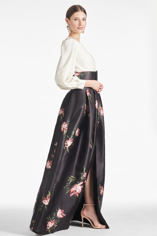 Sachin & Babi Zoe Gown - Ivory/Noir Blossom