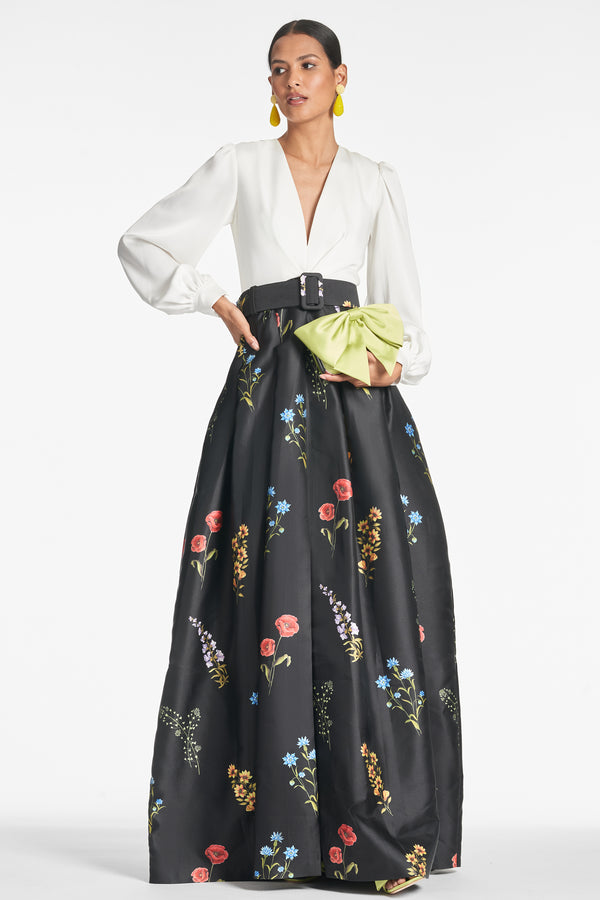 Sachin & Babi Zoe Gown - Off White/Noir Bouquet