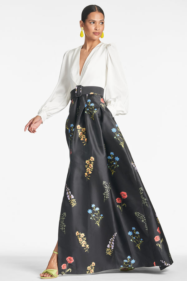 Sachin & Babi Zoe Gown - Off White/Noir Bouquet