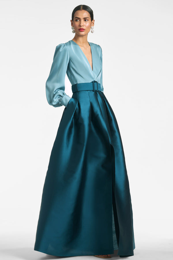 sachin & babi Zoe Gown - Seaglass/Deep Teal