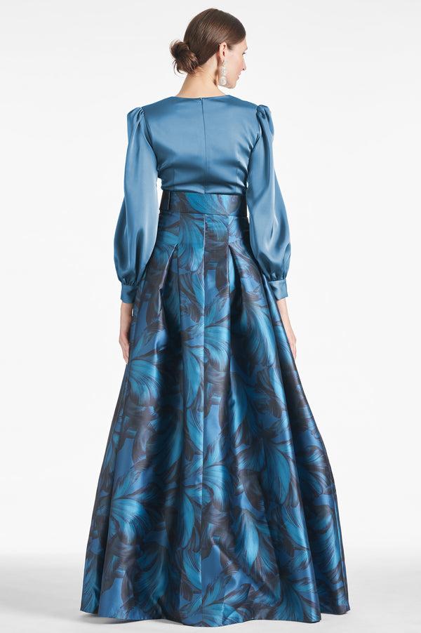 Sachin & Babi Zoe Gown - Smokey Slate/Tonal Petal