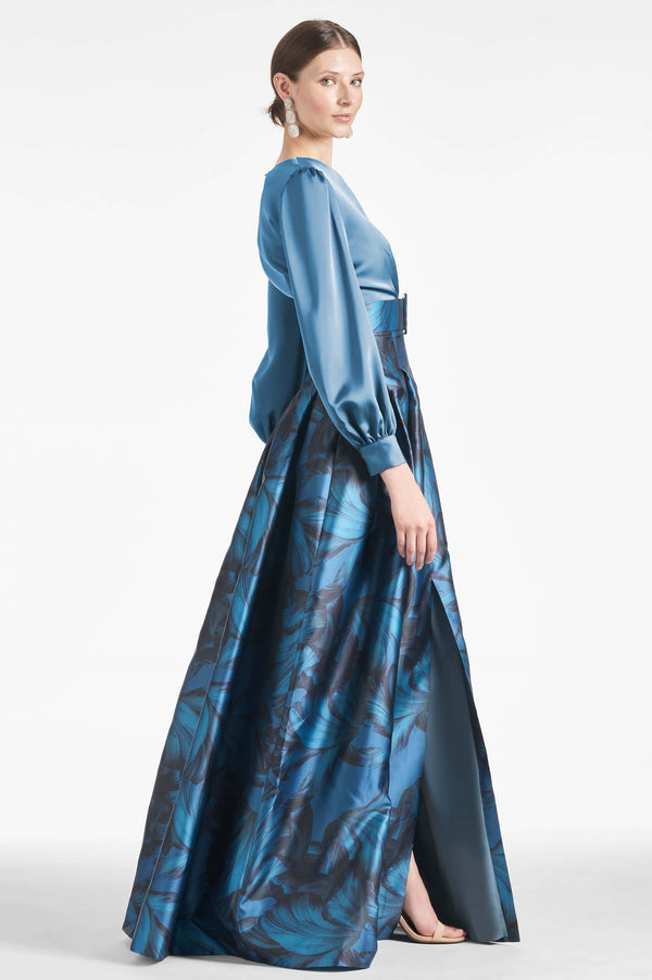 Sachin & Babi Zoe Gown - Smokey Slate/Tonal Petal