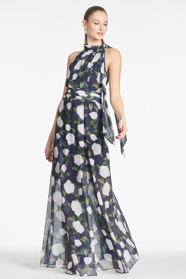 Sachin & Babi Selena Gown - Navy/Ivory Moonlit Garden - Final Sale