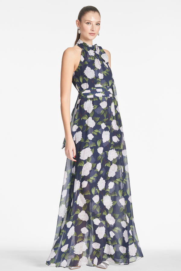 Sachin & Babi Selena Gown - Navy/Ivory Moonlit Garden - Final Sale