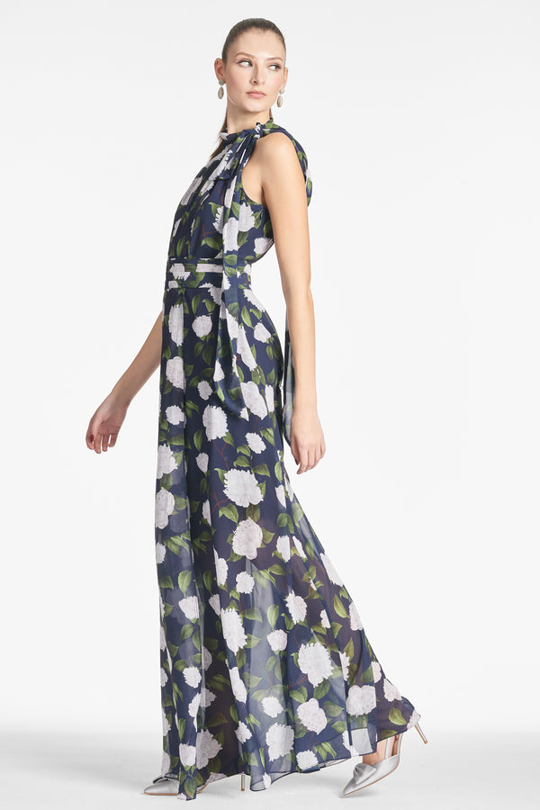 Sachin & Babi Selena Gown - Navy/Ivory Moonlit Garden - Final Sale