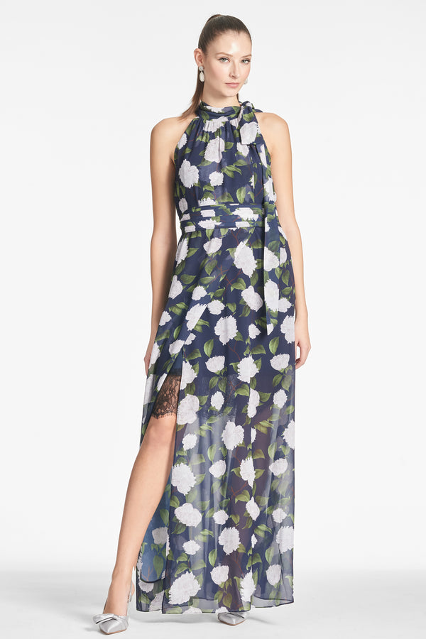 sachin & babi Selena Gown - Navy/Ivory Moonlit Garden - Final Sale