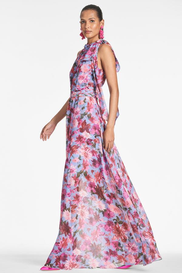 Sachin & Babi Selena Gown - Pink/Periwinkle Dahlia - Final Sale