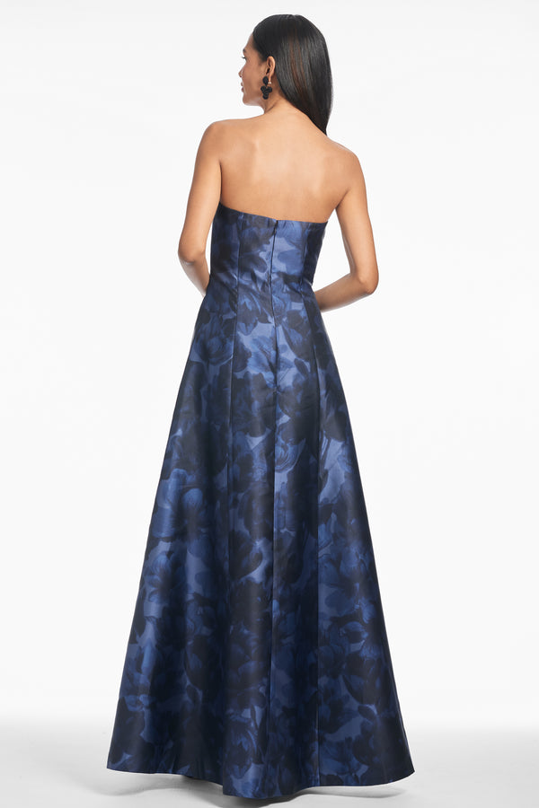 Sachin & Babi VIVIEN GOWN - DEEP OCEAN BOUQUET - FINAL SALE