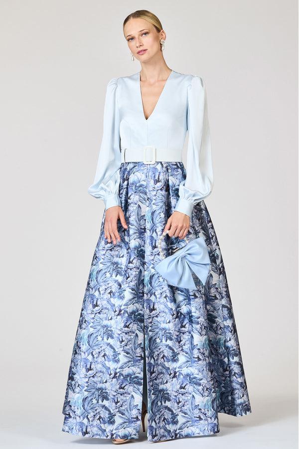 Sachin & Babi ZERENA GOWN - CELESTIAL BLUE/FROZEN FLORA