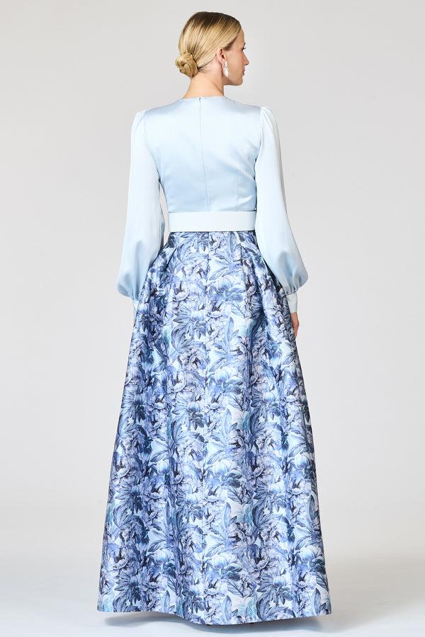 Sachin & Babi ZERENA GOWN - CELESTIAL BLUE/FROZEN FLORA