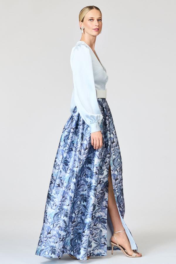 sachin & babi ZERENA GOWN - CELESTIAL BLUE/FROZEN FLORA