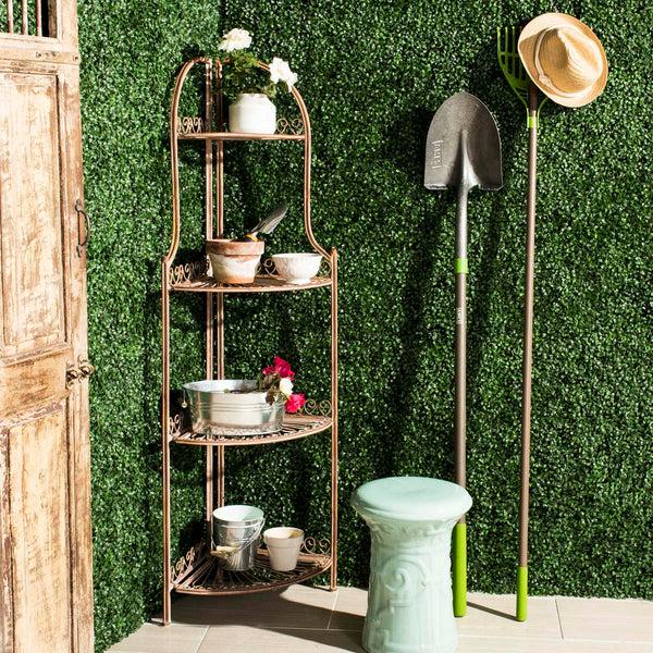 Safavieh Abarrane Wrought Iron 4 Tier Outdoor Corner Shelf | Safavieh - PAT5013