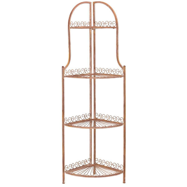 safavieh Abarrane Wrought Iron 4 Tier Outdoor Corner Shelf | Safavieh - PAT5013