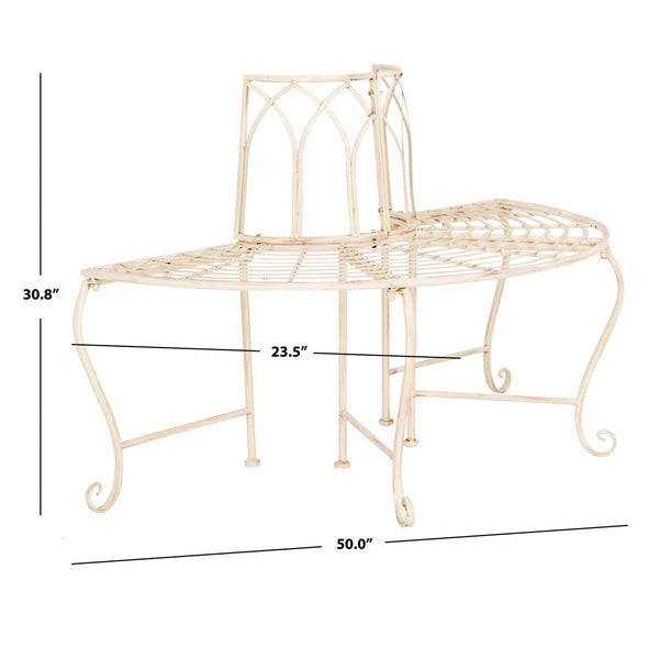 Safavieh Abia Wrought Iron Outdoor Tree Bench | Safavieh - PAT5018