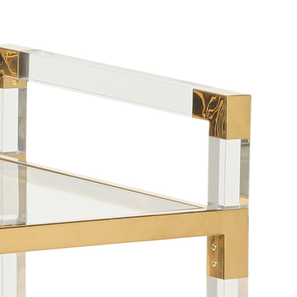 Safavieh Acrylic Bar Cart - Brass | Chelsea House - 383848-BASE