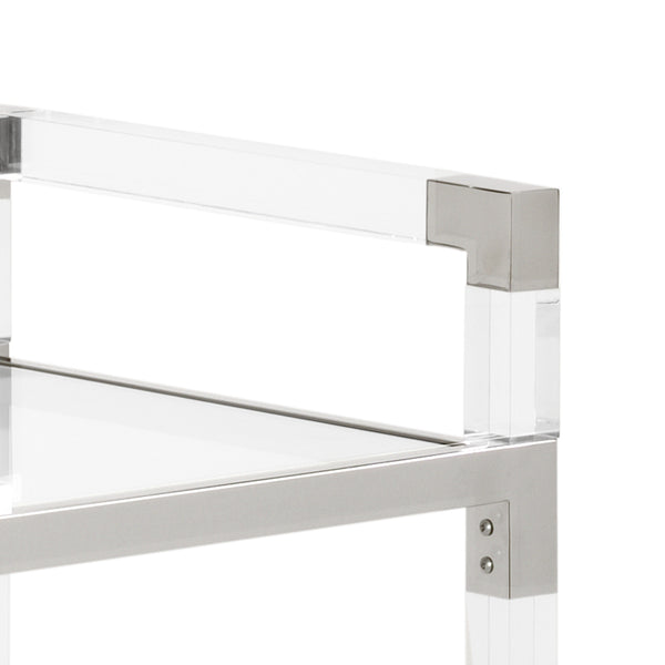 Safavieh Acrylic Bar Cart - Nickel | Chelsea House - 384791-BASE