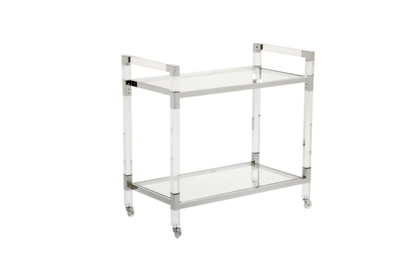 safavieh Acrylic Bar Cart - Nickel | Chelsea House - 384791-BASE