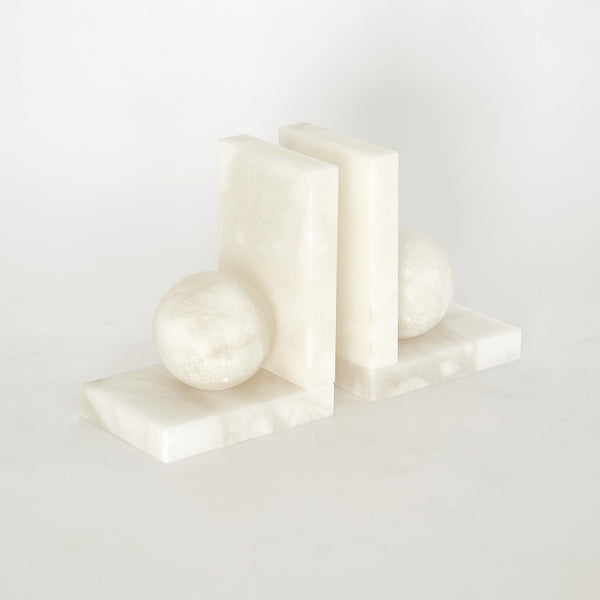 Safavieh Alabaster Ball Bookends-Pair | Global Views - 3.31554