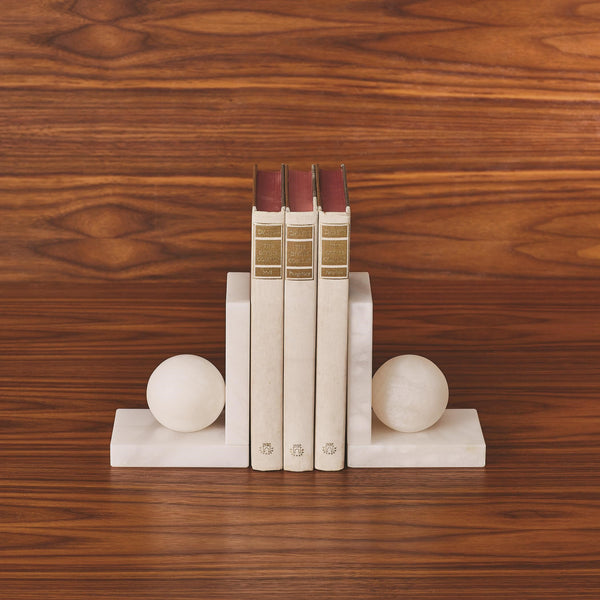 Safavieh Alabaster Ball Bookends-Pair | Global Views - 3.31554