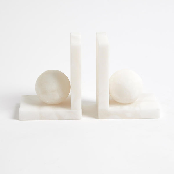 safavieh Alabaster Ball Bookends-Pair | Global Views - 3.31554
