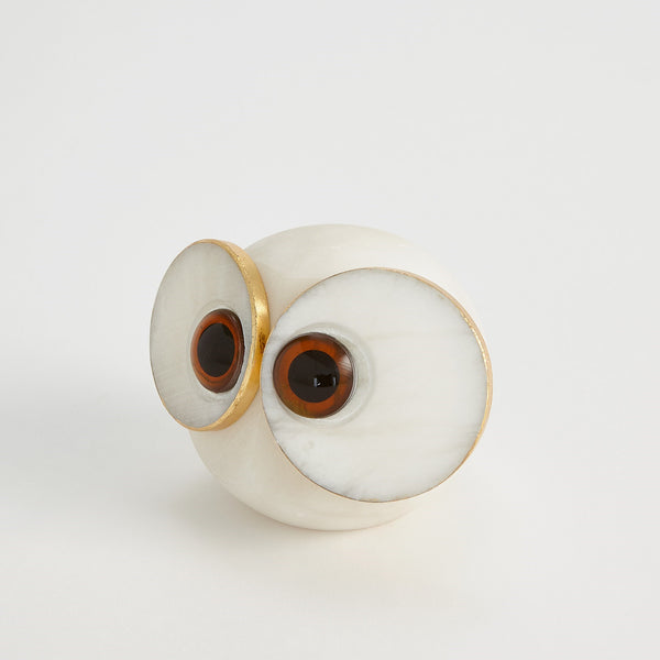 Safavieh Alabaster Big Eyed Owl-Med | Global Views - 3.31654