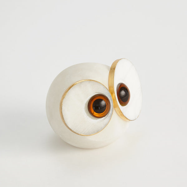 safavieh Alabaster Big Eyed Owl-Med | Global Views - 3.31654