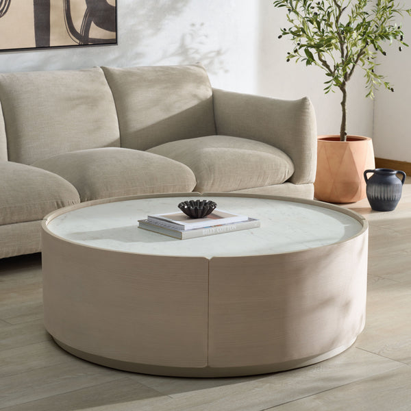 Safavieh Alanabella Marble Round Coffee Table | Safavieh Couture - SFV5553